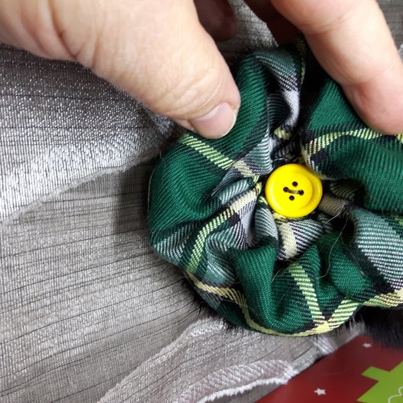 Tartan Teddy Bear Christmas Ornament - Genuine Fur - Mink - Picture 7 of 7